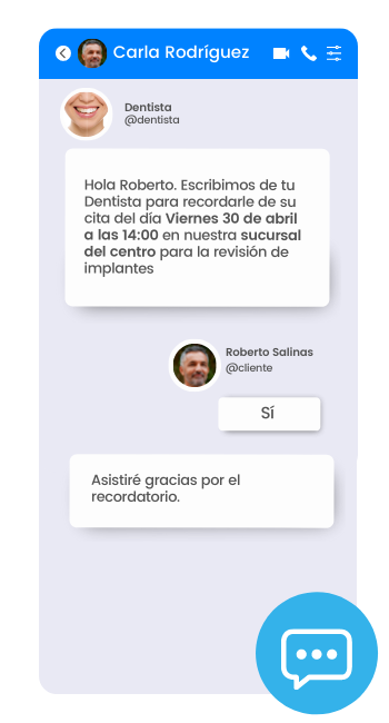 Elipse Citas - Confirmación SMS - Recordatorio